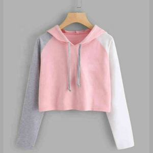 High Quality 65% Cotton 35% Polyester <b>Cropped</b> Athletics Club Full Zip Hood Heather <b>Grey</b> Women's Tracksuit <b>Top</b> Hoodies - Product Image 3