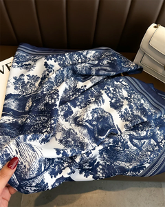 90*90cm Luxury Brand Female Silk <b>Square</b> Scarf <b>Hijab</b> Women Bandana Soft Scarves Neckerchief Ladies Hair Shawl Wrap Headband - Product Image 6