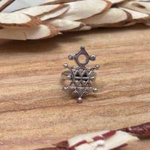 Anillo Geométrico Tribal para Mujer, Chapado en Plata, Latón, Estilo Boho, Anillo Oxidado, Joyería Étnica Geométrica Tribal, Venta al por Mayor - Product Image 1