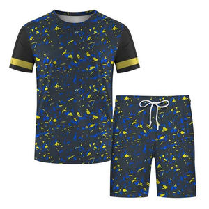 Custom Sublimation Printed Men's Plus Size T-shirts Shorts <b>Sets</b> <b>Knitted</b> Quick Dry Breathable Cotton Custom Colors Summer Street - Product Image 1