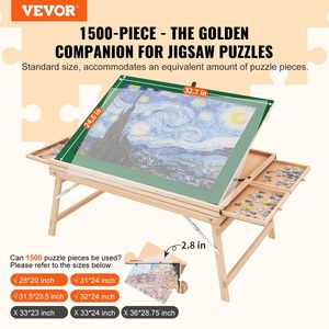 Puzzle regolabile a 3 angoli inclinabili 1500 pezzi in legno Puzzle Plateau con 4 cassetti gambe pieghevoli regalo per adulti per mamma - Product Image 2