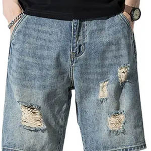 กางเกงยีนส์ขาสั้นผู้ชายดีไซน์เท่ห์ทันสมัย สไตล์ไฮสตรีท คุณภาพสูง รุ่นใหม่ล่าสุดสำหรับฤดูร้อน - Product Image 6