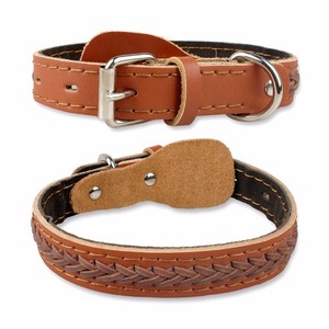 Collier pour chien en cuir classique réglable avec rivets en cristal, boucle à motif uni, pour chiens de petite, moyenne et grande taille, toutes saisons - Product Image 4