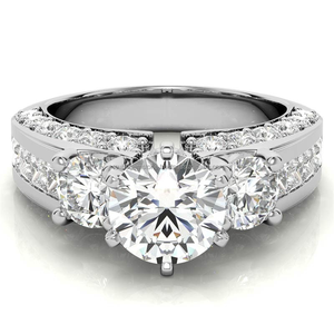 Anillo de compromiso chapado en oro de diamante de corte redondo de calidad superior Para Boda y regalo disponible a precio de India - Product Image 4