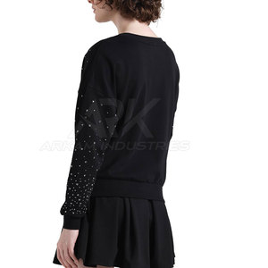 เสื้อสเวตเชิ้ตผู้หญิงประดับเพชรแบบสั่งทำรุ่นใหม่ล่าสุด ราคาขายส่ง เสื้อสเวตเชิ้ตผู้หญิงประดับเพชร - Product Image 3