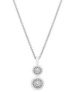 2-Pc. Set Diamond Circle Cluster Pendentif Collier & Boucles d'oreilles pendantes assorties (1/3 ct. T. w.) en argent sterling ou plaque d'or 14k - Product Image 2