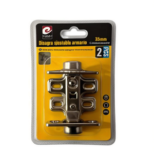 Petite charnière réglable 6/U à 2 trous de 35 mm à bras droit pour pièces et accessoires d'armoires de cuisine - Product Image 1