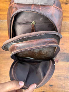 กระเป๋าเป้สะพายหลังหนังวัวสำหรับผู้หญิง, กระเป๋าเป้สะพายหลังสไตล์ตะวันตกหนังแท้คุณภาพสูงทนทาน - Product Image 6