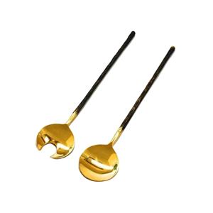 Ensemble de serveurs à salade en laiton 2 à 24 pièces Ensemble d'ustensiles en acier inoxydable de qualité 202 ou 304 et revêtement PVD taux d'usine - Product Image 1