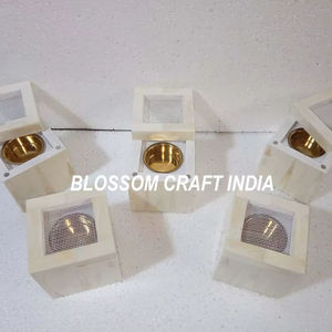 Quemador de incienso Mubkhar de la mejor calidad con incrustaciones de hueso blanco y nácar, hecho a mano, con diseño de anís estrellado árabe, para regalos de Ramadán, sándalo - Product Image 2