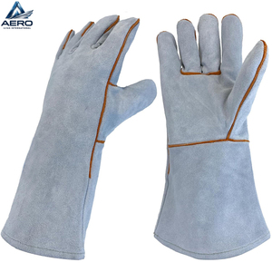 Service OEM ODM sur mesure, gants en cuir suédé gris anti-chaleur pour usage industriel, résistants à l'abrasion, équipement de sécurité pour les mains. - Product Image 1