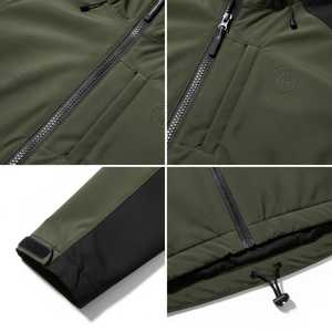 Vêtements de sport pour hommes de qualité supérieure, coupe-vent léger en polyester/nylon, imperméable, réfléchissant, à fermeture éclair, avec capuche - Product Image 3