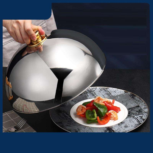 Cubierta Redonda Reutilizable para Platos de Acero Inoxidable de Grado Alimenticio, Juego de 3 Piezas, Cubierta para Alimentos Plateada de Alta Calidad - Product Image 6