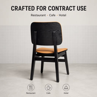 Chaise de salle à manger moderne rembourrée sans accoudoirs, chaise d'appoint avec structure en bois massif, en cuir PU, pour restaurant, café, hôtel, mobilier contractuel
