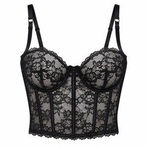 Haut Corset en Dentelle pour Femme, Style Bustier en Maille Florale, Camisole Élégante Vintage Sexy, Lingerie, Vente en Gros, OEM, ODM, Vêtements Personnalisés - Product Image 5