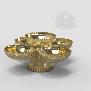 Corbeille à fruits Ramadan Palestine Luxe – Ensemble de 5 bols de service dorés, plateau de luxe à 5 compartiments, ensemble de service de fruits secs arabes, dattes Ramadan - Product Image 1