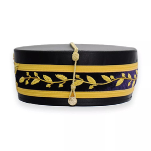 Masonic Regalia Royal Arch P.H.P Hand Embroidered Crown Cap Top High Quality Custom Made Brand New Ceremonial Crown Hat - Product Image 2