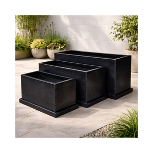 Modern Fiberglass Garden Flower Pot Lightweight Durable Rectangular <b>Planter</b> Indoor <b>Outdoor</b> Custom Solutions - Product Image 1