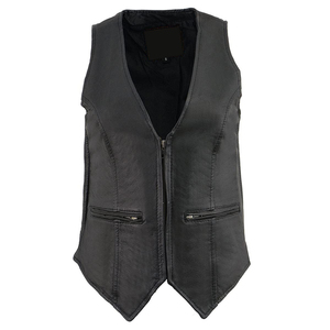 Chaleco de Motociclista de Cuero Vacuno para Mujer, Fabricado con Cuero de Primera Calidad, Chaleco de Motociclista Clásico de Cuero Vacuno para Mujer - Product Image 1