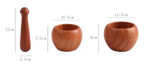Molinillo y Triturador de Especias, Hierbas, Ajo y Pimienta al por Mayor, Mortero de Madera de Bambú Natural con Pilón de Madera - Product Image 3
