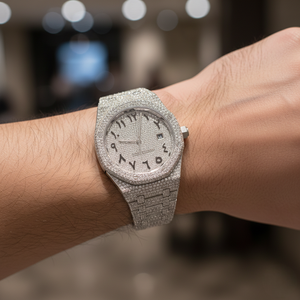 <b>Men's</b> Luxury Quartz Analog Daily Life <b>Watch</b> Designed with Stainless Steel and Moissanite Diamond Hip Hop for Casual Formal Wear - Product Image 3