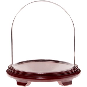 Vitrine ronde en acrylique avec base en bois, design minimaliste pour le rangement des aliments dans la cuisine - Product Image 3