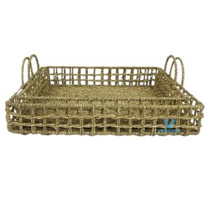 Bandeja de Servicio Personalizada, Ecológica, Tejida a Mano con Hierba Marina, de Grado Comercial, para Desayuno, Mesa de Café, Almacenamiento en la Cocina - Product Image 3