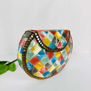 Bolso indio moderno de resina con escultura pulida, bolso de noche de Color mármol múltiple, bolso de mano de fiesta con tirantes de estilo antiguo para mujer - Product Image 2