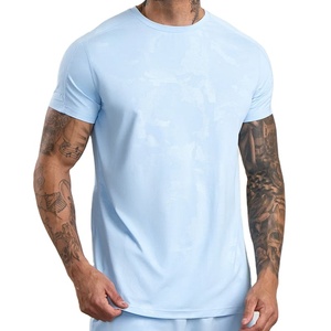 T-shirt compressé 100 % coton, jersey sportif, coupe classique, col extensible, respirant, écologique - Product Image 3