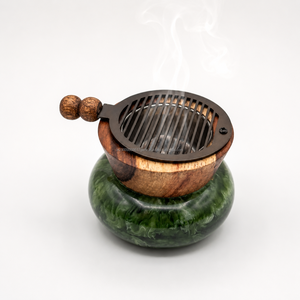 Brûleur d'encens en bois et résine arabe fait main ABI OVERSEAS, diffuseur aromatique, design géométrique, durable, directement de l'usine - Product Image 4