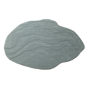 Tapis moderne en laine tuftée à la main, motif abstrait, gris minimaliste, contour topographique sculpté, irrégulier 6x7 - Product Image 3
