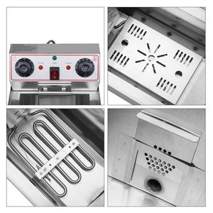 EH101V 8.5QT/8L Stainless Steel Single Tank Deep Fryer 12.5QT/11.8L Total Capacity 17" Faucet Electric Deep Fryer - Product Image 2