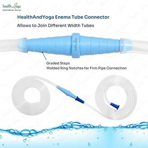 Conector de paso HealthAndYoga para tubos de enema, compatible con mangueras de 8 mm y 16 mm, con crestas graduales, adaptador de manguera de enema reemplazable, para uso doméstico, ISO - Product Image 2