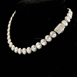 Cadena de tenis de moissanita de forma ovalada de diamante de corte ovalado de alta calidad para hombres y mujeres - Product Image 1
