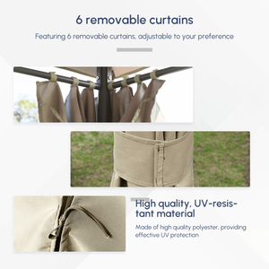 Gazebo/Pérgola para Patio, Espacio de Vida al Aire Libre con Elegante Toldo para Sombra y Comodidad - Product Image 6