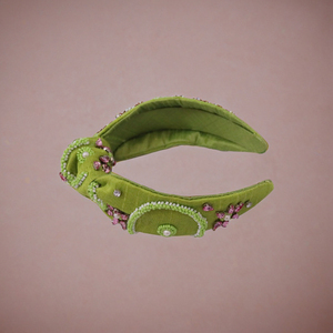 Accesorio para el Cabello de Lujo, Diseño de Diseñador, Cómodo, Suave, Hecho a Mano, Verde, Bordado con Cuentas, para Mujeres y Niñas, para Fiestas 2026 - Product Image 4