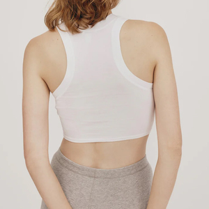 Camiseta sin mangas corta personalizada para mujer, de cintura alta, ajustada, elástica y sin mangas - Product Image 2