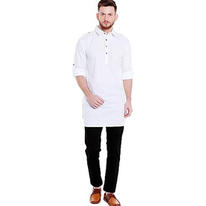 Traje Tradicional Modesto para Hombre, Shalwar Kameez, Mezcla de Algodón Suave y Cómoda, para Oración, Uso Diario y Formal - Product Image 1