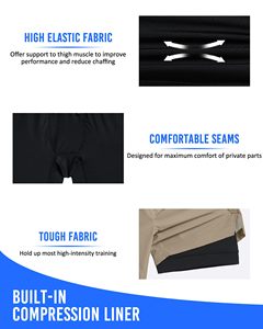 Shorts de bain pour homme, couleur unie, séchage rapide, avec cordon de serrage à la taille et poches, vêtements de sport décontractés - Product Image 4