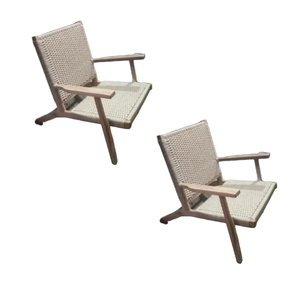 Chaise de salle à manger en rotin avec accoudoir chaise de restaurant jambe en bois meubles naturels d'Indonésie - Product Image 4