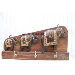Vieux crochet en bois clé cintre Unique tenture murale pièce de bois décorative - Product Image 4