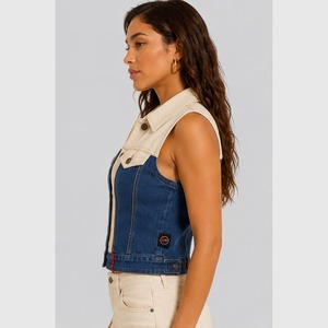 Chaleco Vaquero Estilo Vintage sin Mangas para Mujer, con Botones al Frente, para Moda Casual, Viajes y Festivales - Product Image 6