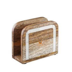 Porte-serviettes élégant en bois et métal pour cuisine moderne, table à manger, bar à domicile, café - Design durable et fonctionnel, fait main - Product Image 3