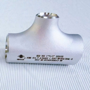 Raccord de tuyauterie industriel à souder bout à bout, en acier inoxydable WP304 304L S ASME B16.9, réducteur en T sans soudure, fabriqué au Vietnam - Product Image 1