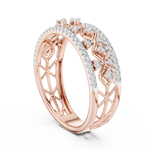 REGAL LETTICE Lab Grown Diamond Band Set 18KT Rose Gold Rhodium Plated Brilliant Cut Certified Engagement Wedding <b>Gift</b> Women - Product Image 2