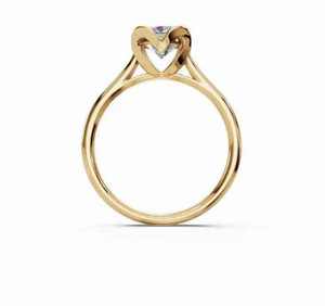 Elegant 18K Gold Plated Round Cut <b>CZ</b> Solitaire Engagement <b>Ring</b> – Classic Bridal Jewelry for Women - Product Image 5