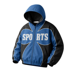 Chaqueta deportiva con capucha para hombre, ligera, impermeable, con cremallera, para exteriores, informal, a prueba de viento, para entrenamiento. - Product Image 1