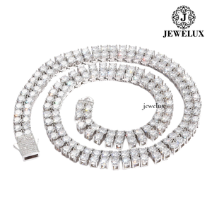 Premium Iced Out <b>Statement</b> <b>Necklace</b> Moissanite Round Brilliant Cut 925 Silver Rhodium Plated Luxury Party Jewelry Unisex - Product Image 5