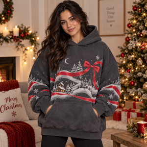OEM Blank <b>Christmas</b> Embroidered Digital Printing Cotton <b>Hoodie</b> Unisex Oversized Eco-Friendly Winter Factory Direct Soft - Product Image 3