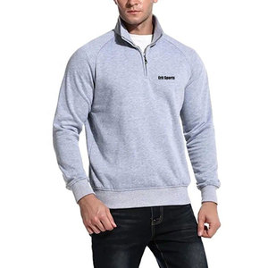 Sweat-shirt pour homme de haute qualité, col montant, fermeture éclair quart, coton/polyester respirant, vente en gros - Product Image 2